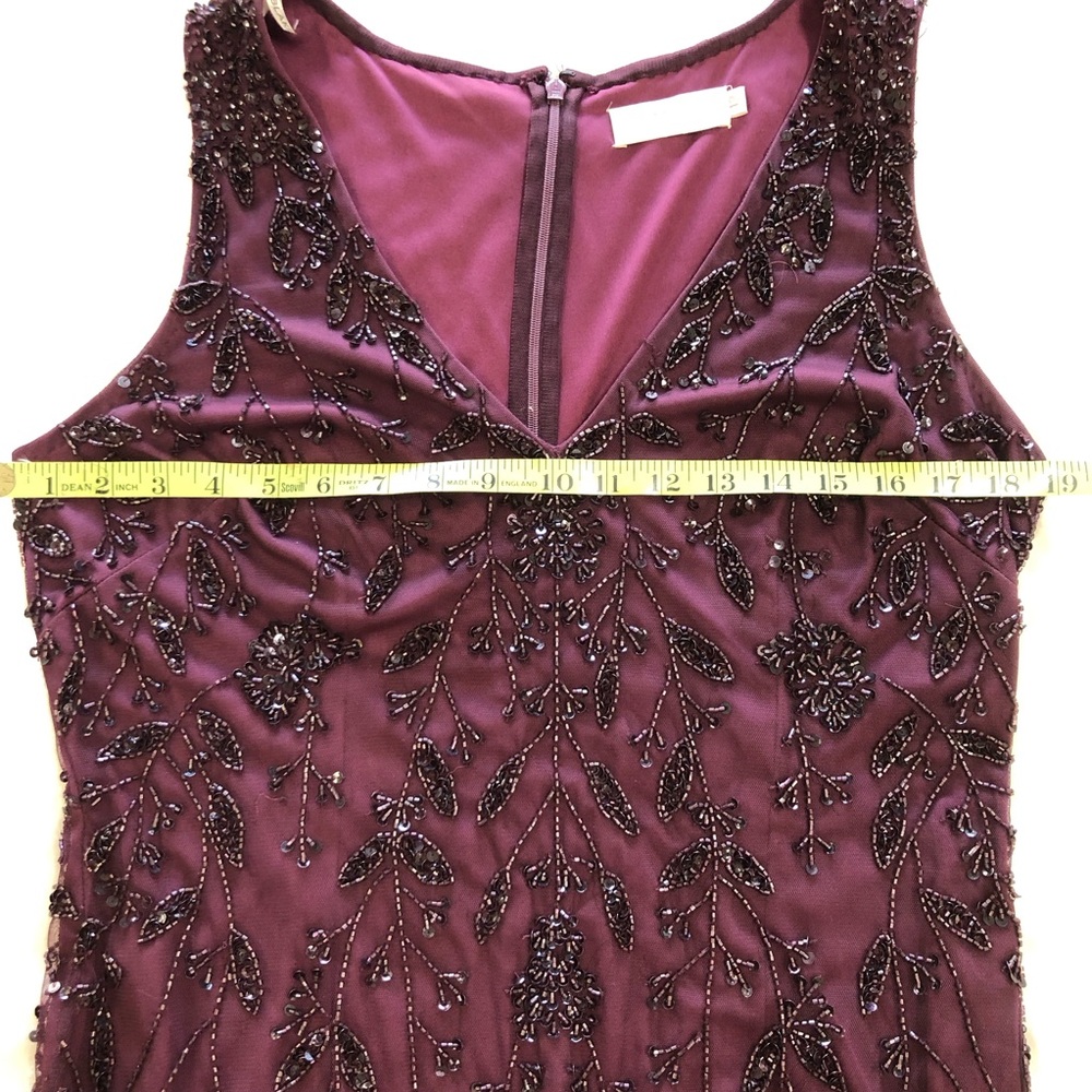 Cameron Blake Purple Beaded Evening A-Line Gown Sz 12 - Picture 6 of 10